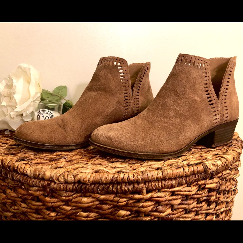 Lucky Brand Laser Cut Ankle Boots